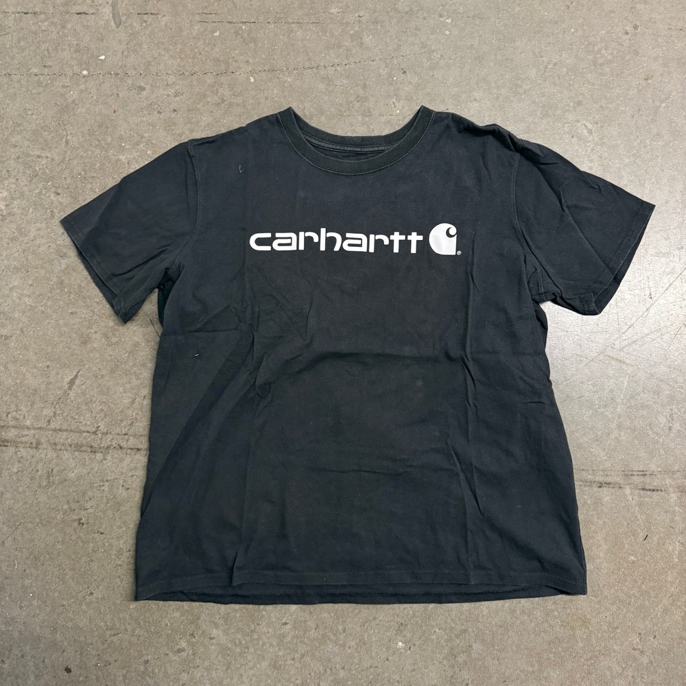 Carhartt Boys XL 16/18 Black Graphic Logo‎ T-Shirt Short Sleeve Original Fit